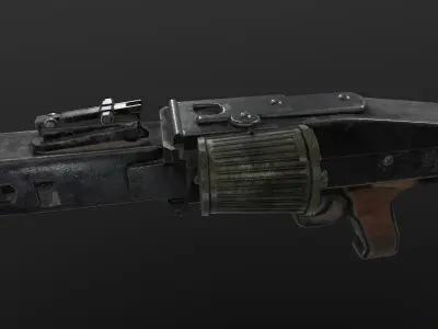 MG-42 WW2 German Machine gun Low-poly 3D model