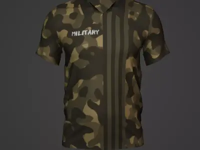 Military Soldier Clothing T-shirt Low-poly 3D model 79
