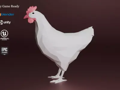 Low Poly Game Ready Chicken 3D Model for Games  Low-poly 3D model