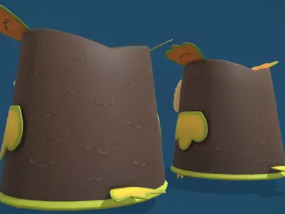 owl cartoon Low-poly 3D model