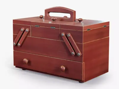 Sewing Box Wooden  Low-poly 3D model