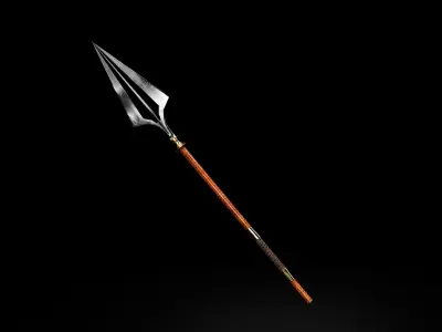 Spear Low-poly 3D model 2