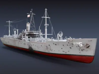 AGTR-5 USS Liberty Damage 3D model