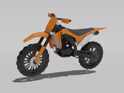 Low poly Dirtbike Orange 3D model