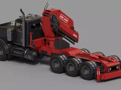 Knuckle Boom Crane  Low-poly 3D model