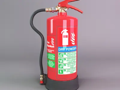 DRY Power fire extinguisher Low-poly 3D model