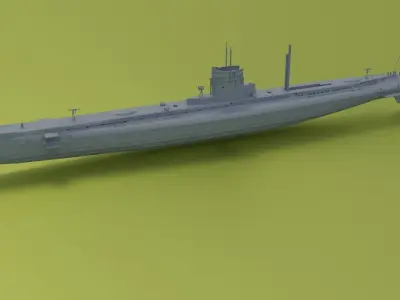 SMS U9 U-boat Low-poly 3D model