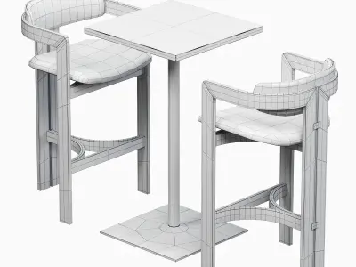 Gallotti  Radice 0419 and Bar Tables Industrial 3D model