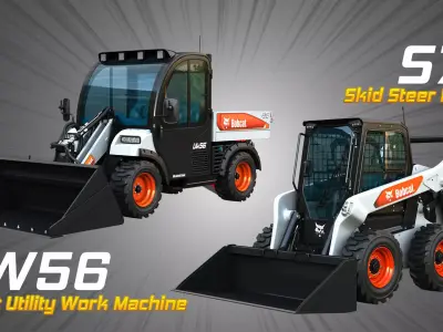 UW56 Toolcat - S76 Skid Steer Loader 2 in 1 3D Model Pack