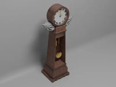 Dark tall clock furniture 3D model