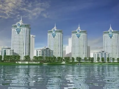 8 Storey Apartment Building 3D model 3D model