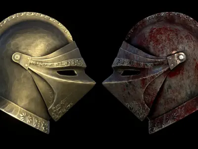 Medieval Knight Helmet 3D model