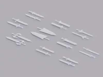 Low-poly Sword pack Low-poly 3D model