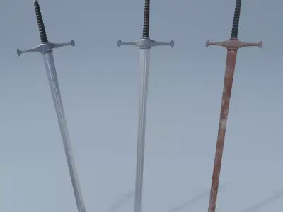 Sword two swords Low-poly 3D model