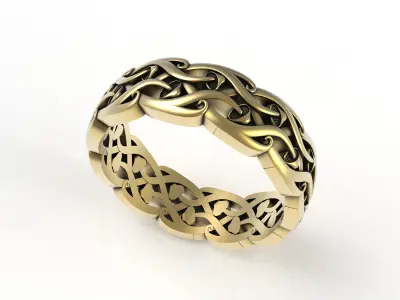 Antique Mushroom Design Celtic Eternity Band 3D print model