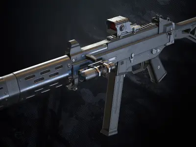 UM-44 SMG Low-poly 3D model