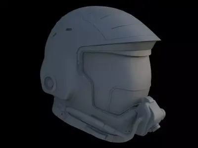 Sci-Fi Helmet 3D model 16