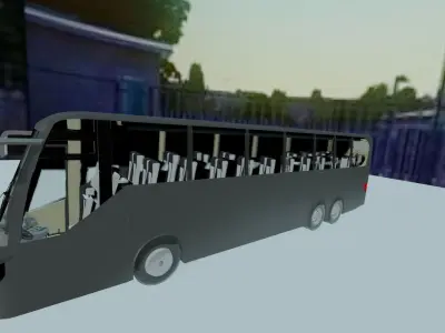 Game Ready Bus Model Low-poly 3D model