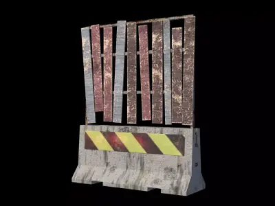 Concrete Barrier Low-poly 3D model