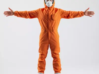 Orange Hazmat Suit model pack Low-poly 3D model