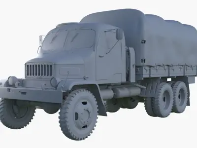 Praga V3S military truck Czechoslovakia 3D model