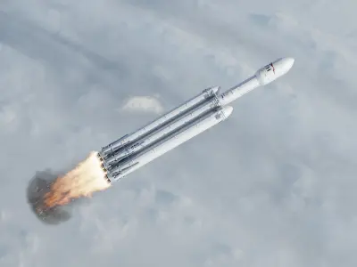 Rocket - Falcon Heavy Low-poly 3D model