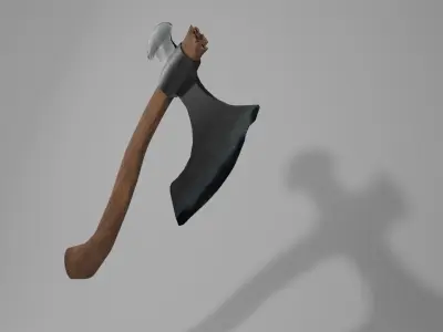Battle Axe Low-poly 3D model 18