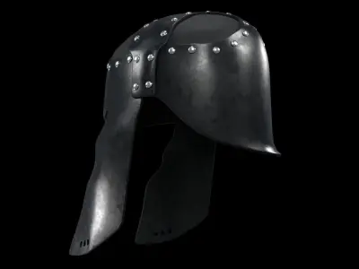 Leather Greek or Spartan Helmet Low-poly 3D model