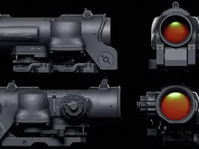 ELCAN SpecterDR Low-poly 3D model purchase