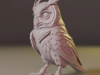 Majestic Horned Owl 3D print model