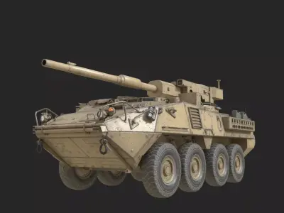 3 coatings of USA M1128 STRYKER Mobile Gun System MSG Low-poly 3D model