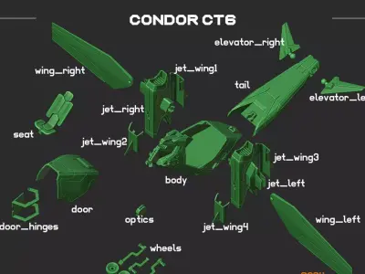 Condor aircraft scifi 3D print model