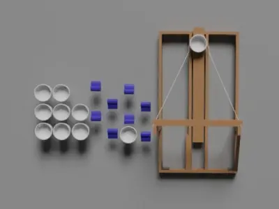 catapult Low-poly 3D model