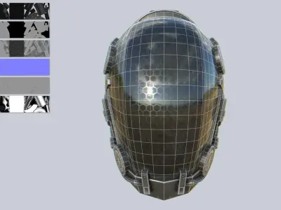 Scifi helmet Low-poly 3D model buy
