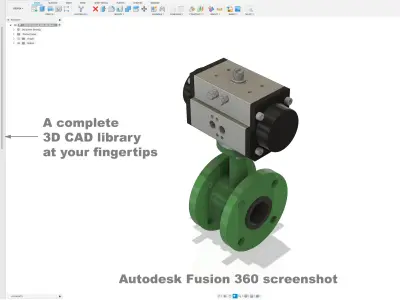 DIN-EN Butterfly Valves - Double Flanged - Green 3D model