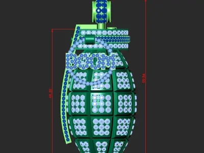 THE PENDANT IS AN ARMY GRENADE ENCRUSTED WITH STONES 3D print model