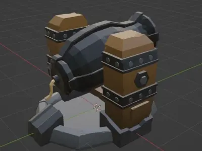 Cannon 3D model 9