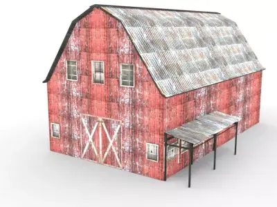 Farm Barn Low-poly 3D model