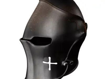 Helmet Dark Visored Medieval 3D model