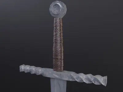 Low poly medieval sword Free low-poly 3D model