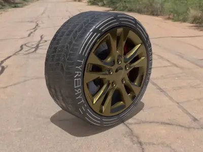 Car tyres sport  Low-poly 3D model