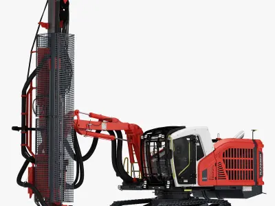 Rigged Surface top hammer drill rig Ranger DX800i 3D model