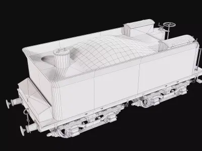 The coal carriage of a 19th century  Low-poly 3D model Low-poly 3D model