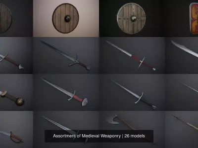Assortment of Medieval Weaponry 3D Model Pack