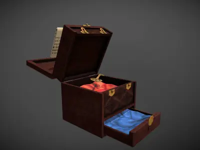 Antique Puzzle Box Low-poly 3D model
