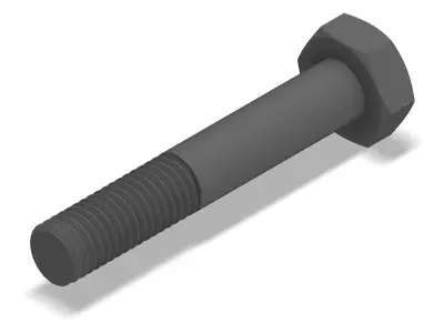 Bolt Partial Thread Hexagonal Head M10x60mm 3D model