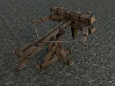 Medieval Ballista low-poly PBR Low-poly 3D model