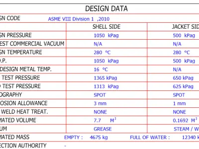 Pressure Vessel 1050kPag 6000L Drawing 3D model