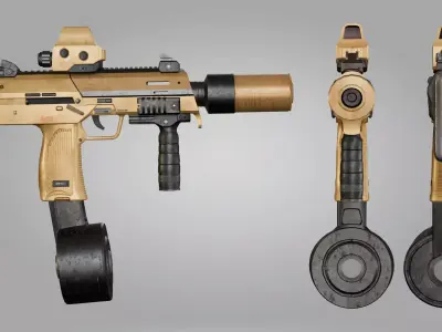 PBR MP7A1 Low-poly 3D model