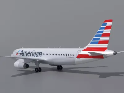 Airbus A320 American Airlines 3D model